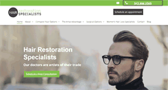 Desktop Screenshot of hairrestorationspecialists.com